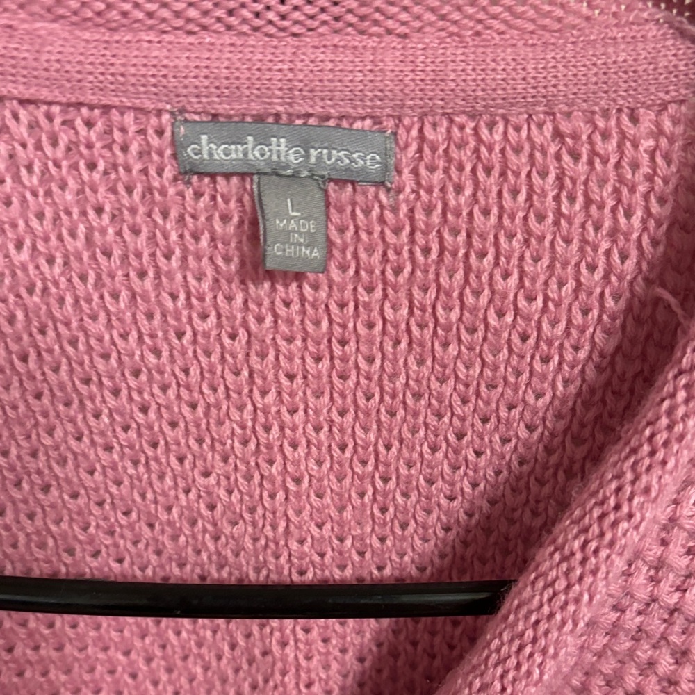 Charlotte Russe Dusty Rose Crew Neck Sweater - Picture 7 of 9